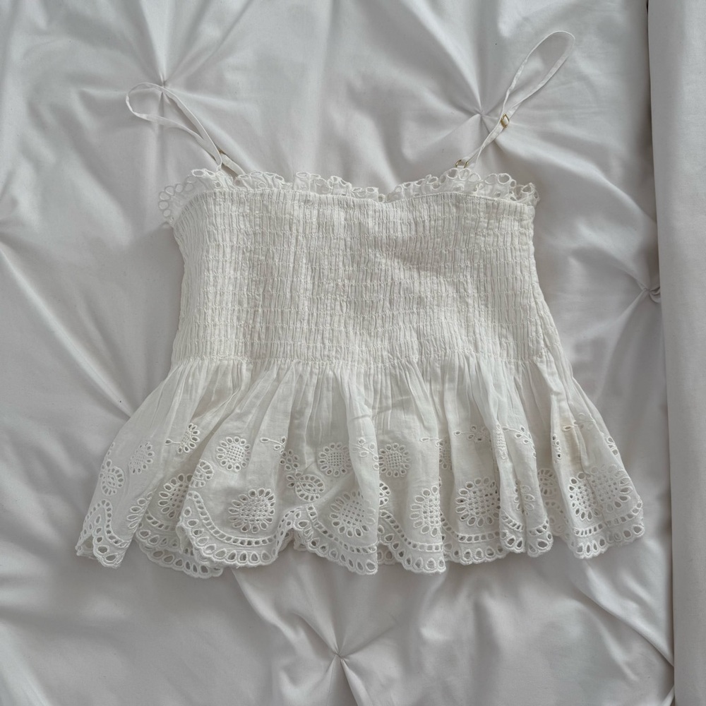 LOVESHACKFANCY CONDIE EYELET TOP! - Picture 2 of 3